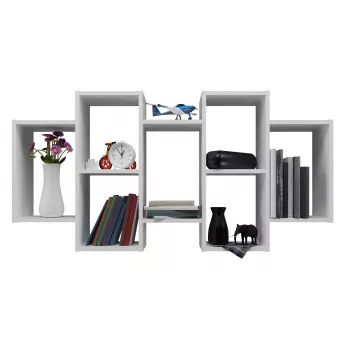 Schweberegal Top e Shop BILBAO 7.0 BI – wandmontierte Spanplatte, weiß