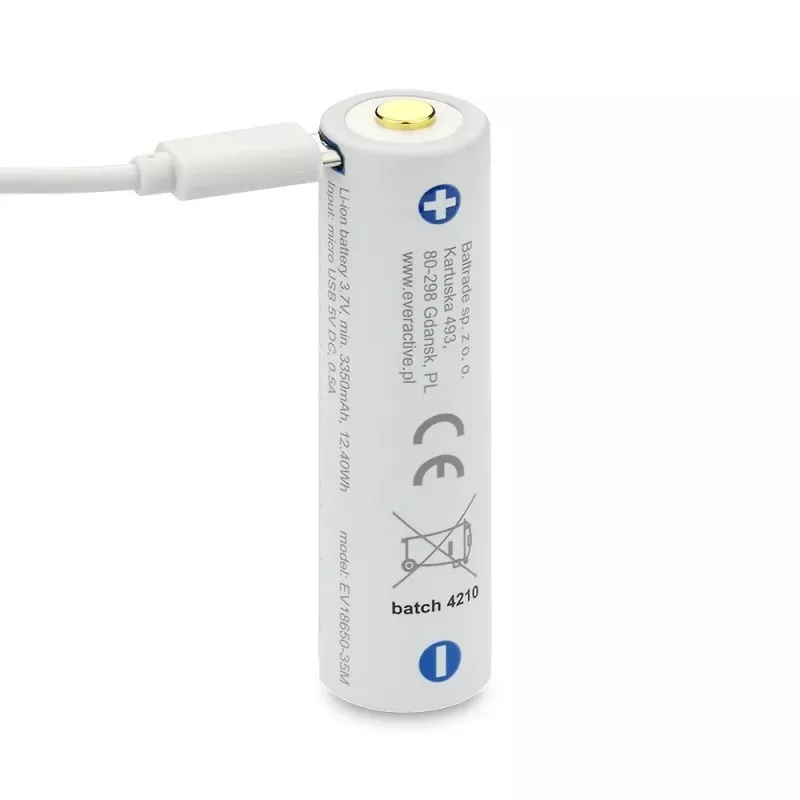 18650 Li-Ion 3.7V everActive 3500mAh battery (1 Stk.) micro-USB with protection