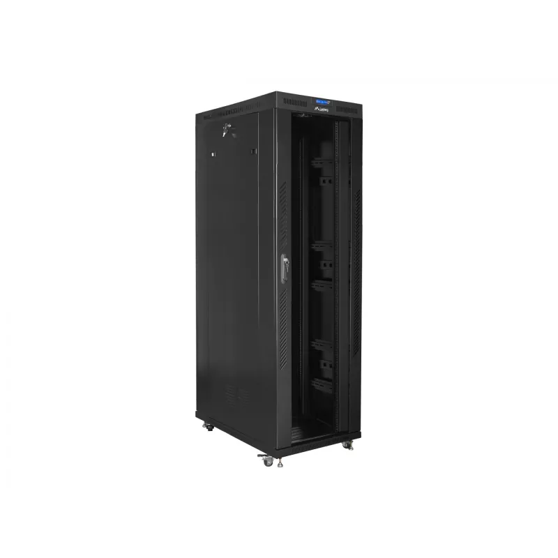 Lanberg FF01-8242-12BL Rack-Schrank 42U freistehender Schrank Schwarz