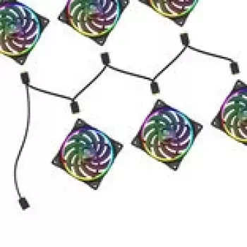 RGB-Splitter Akasa AK-CBLD13-85BK 1-auf-6 adressierbarer LED-Splitterkabel