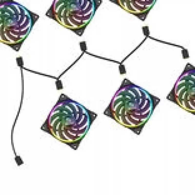 RGB-Splitter Akasa AK-CBLD13-85BK 1-auf-6 adressierbarer LED-Splitterkabel