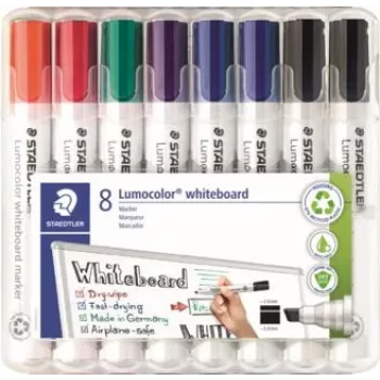 Whiteboard-Marker Staedtler 351 B WP8X, sortierte Farben, Spitze 2,0–5,0 mm