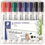 Whiteboard-Marker Staedtler 351 B WP8X, sortierte Farben, Spitze 2,0–5,0 mm