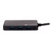 USB-Hub NATEC Moth 4-Port USB 3.2 Gen 1 Typ-A (5000 Mbit/s), USB-gespeist, schwarz, 0,15 m Kabel