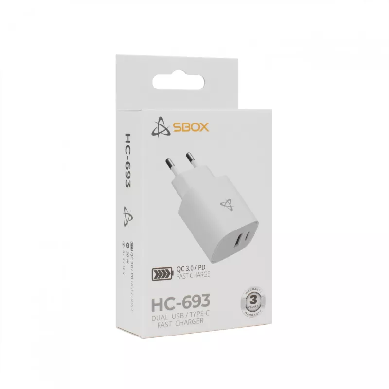 Sbox HC-693 USB-Netzladegerät 20W QC Weiß