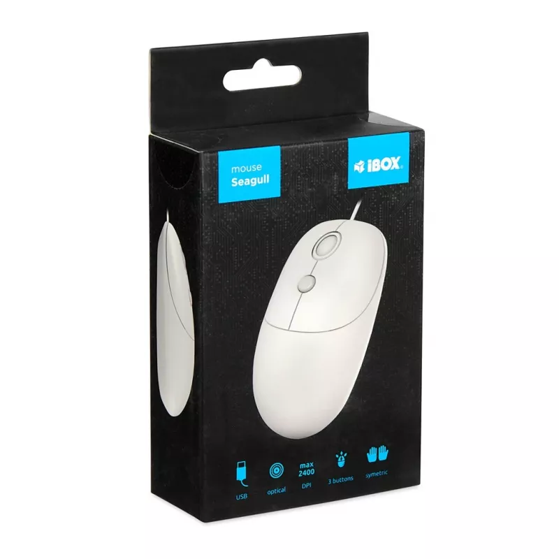 iBOX i011 Seagull kabelgebundene optische Maus, weiß