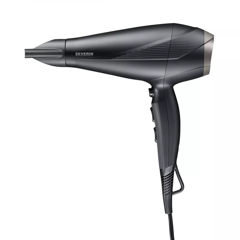 Haartrockner SEVERIN HT0167 Schwarz/Silber, 1600 W, kompaktes faltbares Design