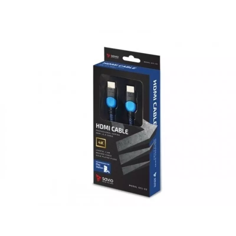 Savio GCL-02 HDMI-Kabel 1,8 m HDMI Typ A (Standard) Schwarz, Blau