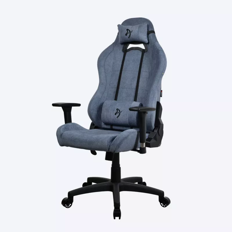 Gaming-Stuhl Arozzi Torretta SoftFabric Blue — ergonomisches Design, höhenverstellbar und Armlehnen verstellbar