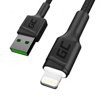 Lightning-auf-USB-A-Kabel Grün Cell KABGC12, 2 m, Lightning – USB A, Schwarz