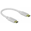 Delock - USB-C-/Stromkabel - 24-poliger USB-C-Stecker auf 24-poligen USB-C-Stecker - 5 A - 15 cm - USB-Stromversorgung (100 W), unterstützt Power Delivery 2.0 - Weiß (85357)