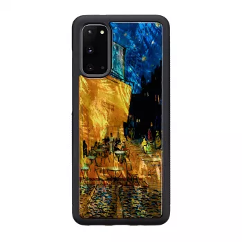 Schutzhülle iKins für Samsung Galaxy S20 – schwarz, Caféterrasse-Design