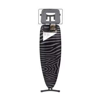 Vollwertiges Bügelbrett Taurus 994178000 – 410 x 1250 mm, höhenverstellbar bis 930 mm, Baumwollbezug, schwarz