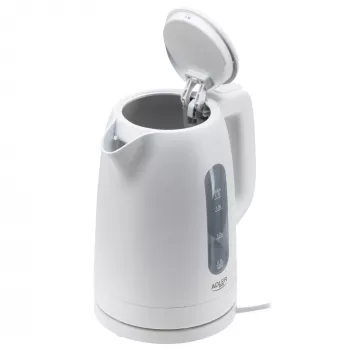Elektrischer Wasserkocher Adler AD 1379w — 1,7 L, bis zu 2200 W, weiß, 360°-Sockel, Polypropylen