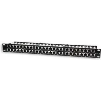 Intellinet Patch Panel, Cat5e, FTP, 48-Port, 1U, geschirmt, 90° Top-Entry Punch-Down Blöcke, Schwarz