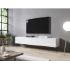 TV-Ständer cama meble SLIDE 200 — 2000×400×300 mm, weiße Hochglanz-MDF-Platte, weißes Gestell