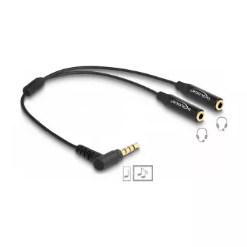 DeLOCK Audiokabel 0,25 m 3,5 mm 2 x 3,5 mm Schwarz