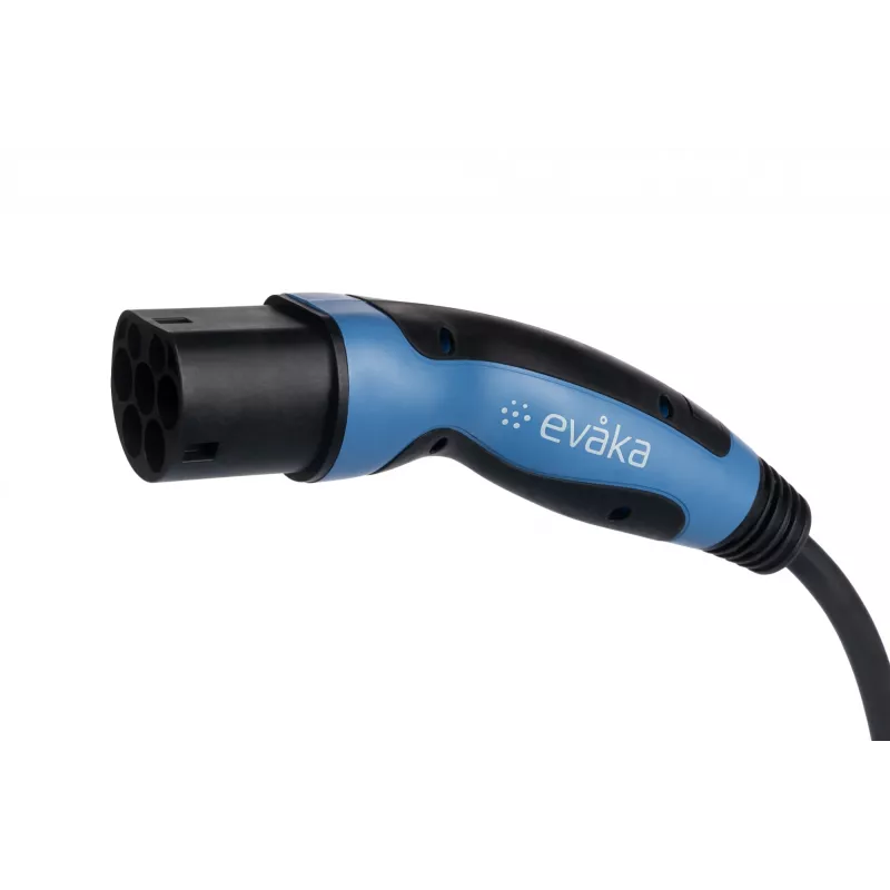 EVAKA EV-Ladekabel Typ 2–Typ 2, 22 kW, 32 A, 5 m, 5x6 mm² + 1x0,5 mm², schwarz