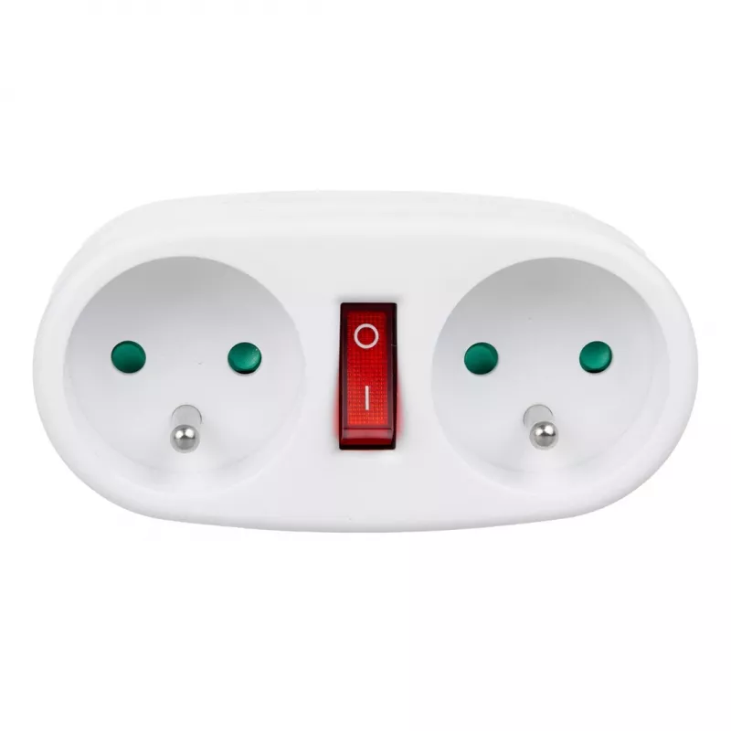 Maclean Stromauslass, Steckdosenverteiler mit 2 Steckdosen und Sicherungsautomat, Typ E, 2x16A, MCE337 E