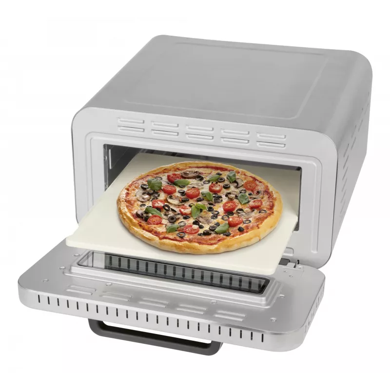 Pizzabackgerät ProfiCook PC-PO 1323 – Tisch-Pizzaofen, 1 Pizza, 2100 W, Edelstahl, digitaler Timer