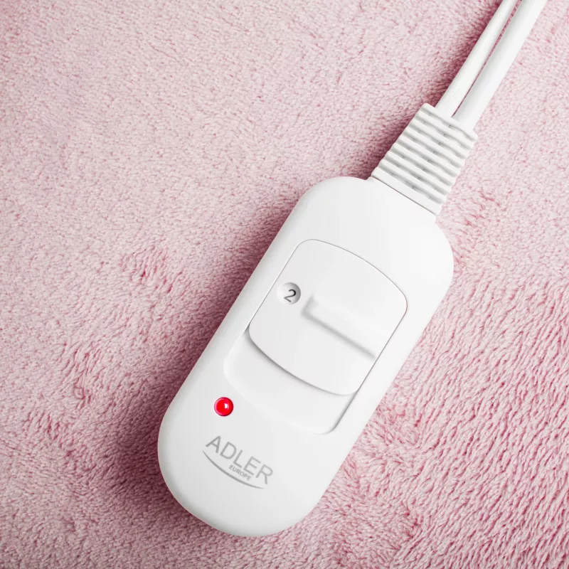 Elektrisches Heizkissen Adler AD 7444, 80 W, 2 Wärmestufen, waschbar, Fernbedienung, Rosa