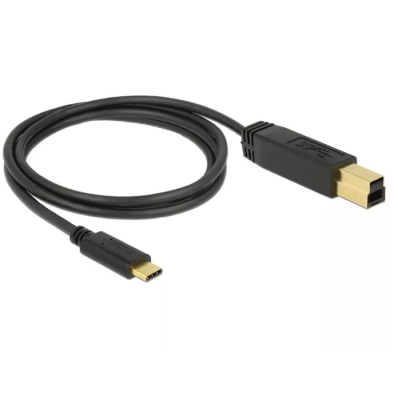 USB-Kabel DeLOCK 83675 USB 3.2 Gen 2 1m USB C USB B Schwarz