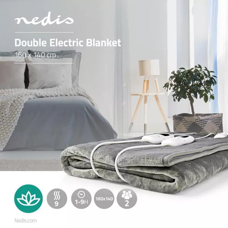 Nedis PEBL130CWT2 Heizdecke, 160 x 140 cm