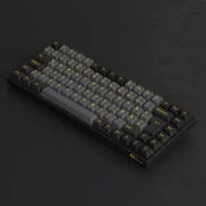 Mechanische Gaming-Tastatur AKKO Schwarz & Gold 3084B Plus, 84 Tasten, Akko V3 Cream Gelb Schalter, RGB-Beleuchtung