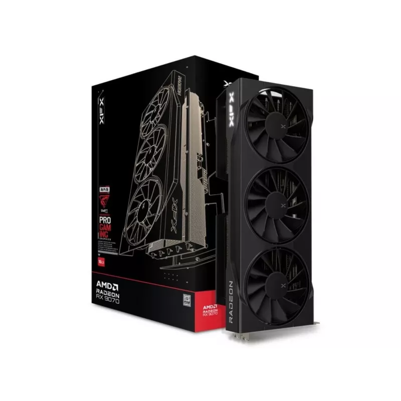 Grafikkarte XFX Radeon RX 9070, 16 GB GDDR6, 256-Bit, PCIe x16, 2210 MHz, 3-Lüfter-Kühlung