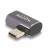 DeLOCK USB-Adapter 40 Gbps USB Type-C PD 3.0 100 W Stecker auf Buchse abgewinkelt links/rechts 8K 60 Hz Metall