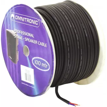 Lautsprecherkabel Omnitronic 3030021K 2x2,5 mm, 100 m, schwarz