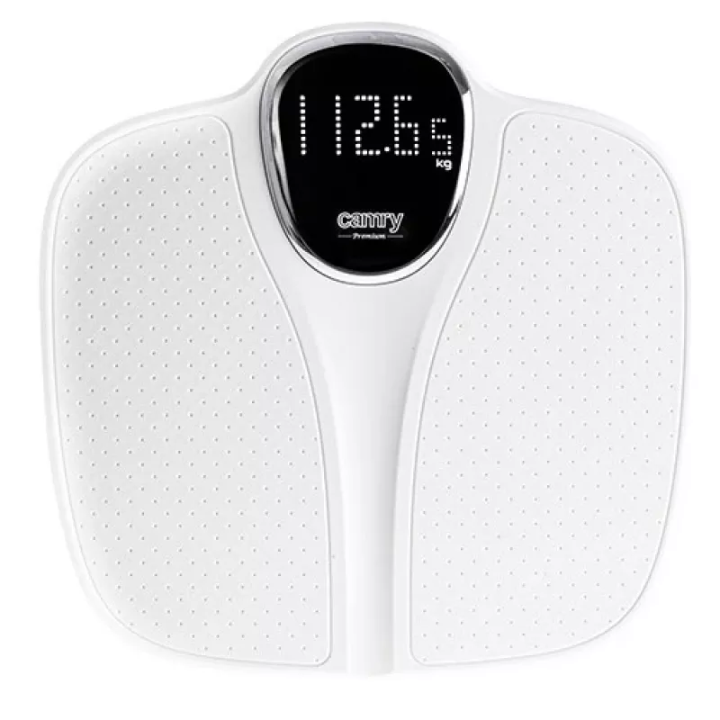 Badezimmerwaage Camry CR 8171w — digitale Waage, max. 180 kg, 50 g Genauigkeit, BMI-Berechnung, weiß
