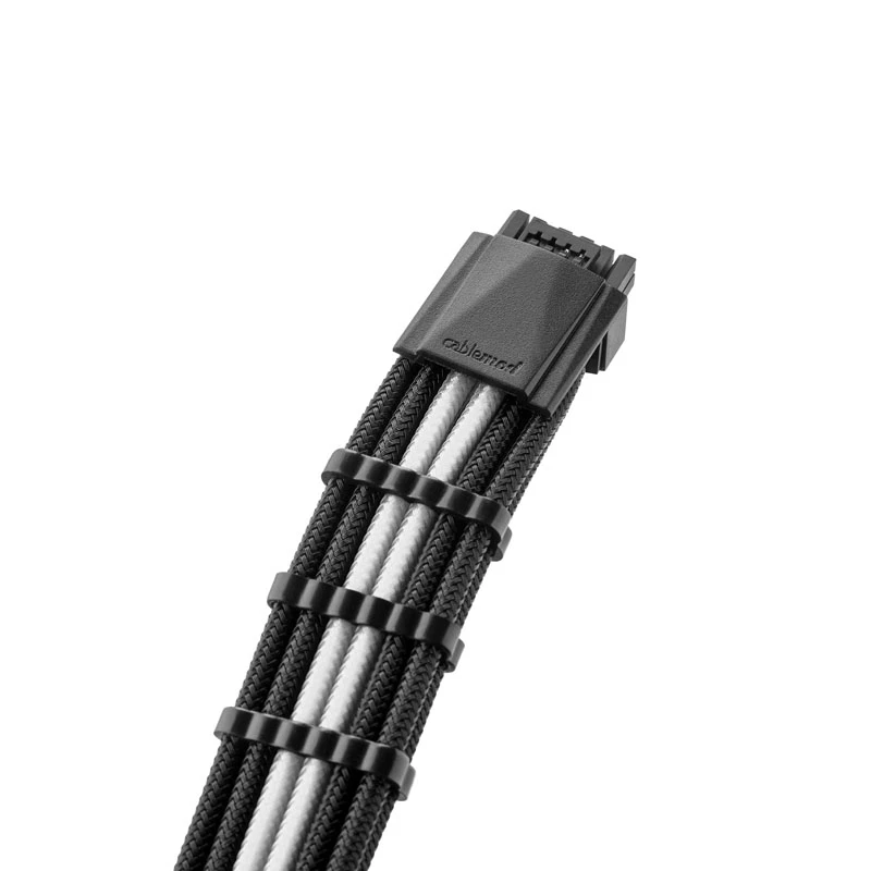 CableMod PRO ModMesh 12VHPWR Kabelverlängerungsset von CableMod – Schwarz/Weiß, PCIe 12VHPWR 16‑Pin Verlängerungsset