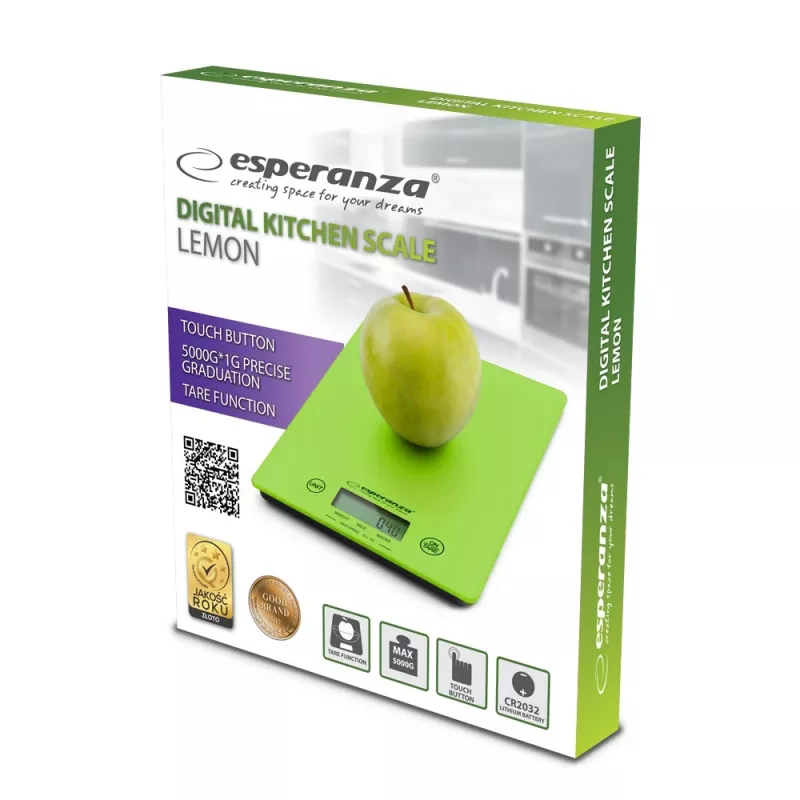 Esperanza EKS002G kitchen scale Elektronische Küchenwaage Grün,Gelb Arbeitsplatte Rechteck