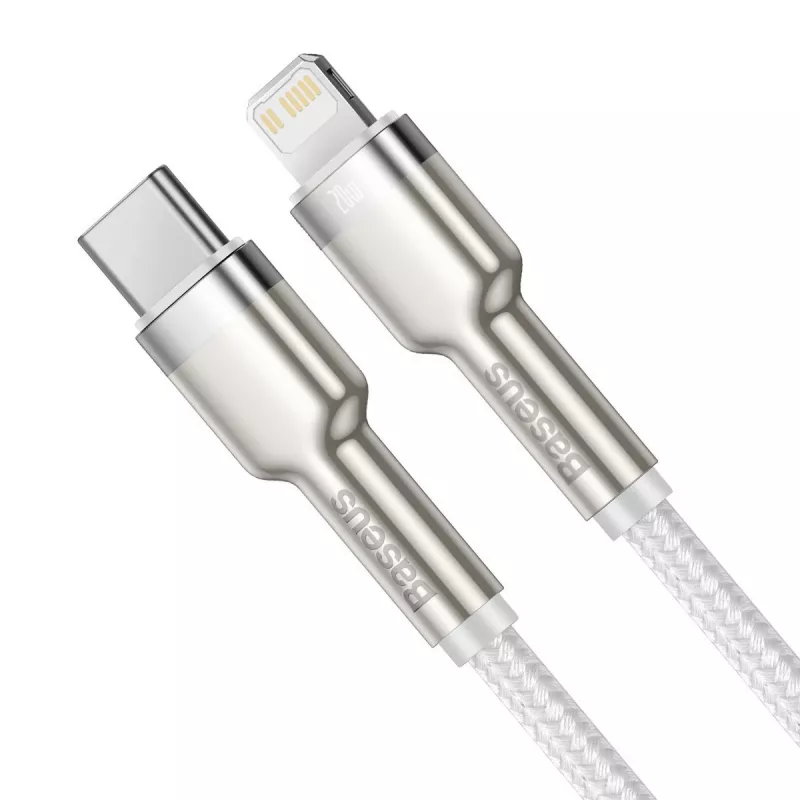 USB-C auf Lightning Kabel Baseus Cafule 1 m, 20 W, Zinkgehäuse, weiß