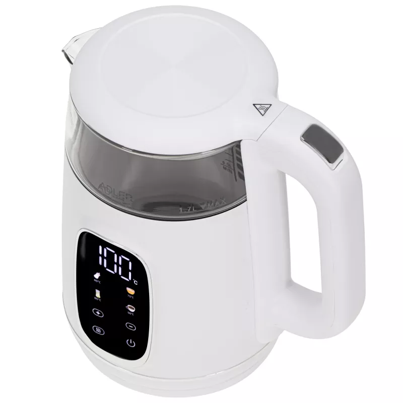 ADLER AD 1305 elektrischer Wasserkocher weiß/silber