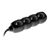 Tracer PowerCord Verlängerungskabel, 4 Steckdosen, 3 m, Schwarz