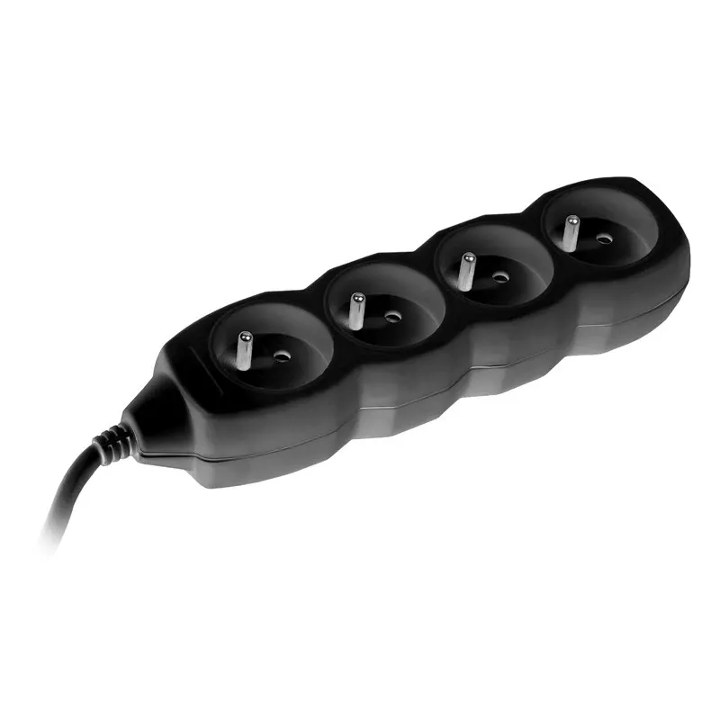 Tracer PowerCord Verlängerungskabel, 4 Steckdosen, 3 m, Schwarz