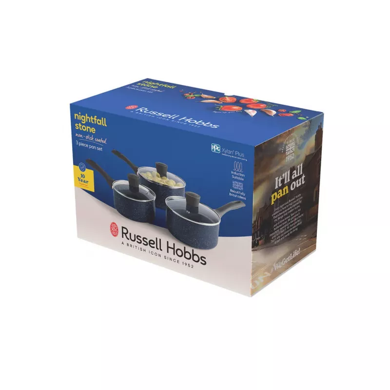 Topfset Russell Hobbs Nightfall Stone 3-teilig 16/18/20 cm antihaftbeschichtet