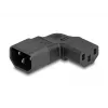 DeLOCK Netzadapter IEC 60320 C14 auf C13 Steckdose 10 A 90° links/rechts Schwarz