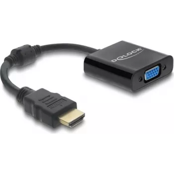 DELOCK HDMI-männlich-auf-VGA-weiblich-Adapterkabel — HDMI (männlich) auf VGA (weiblich), schwarz