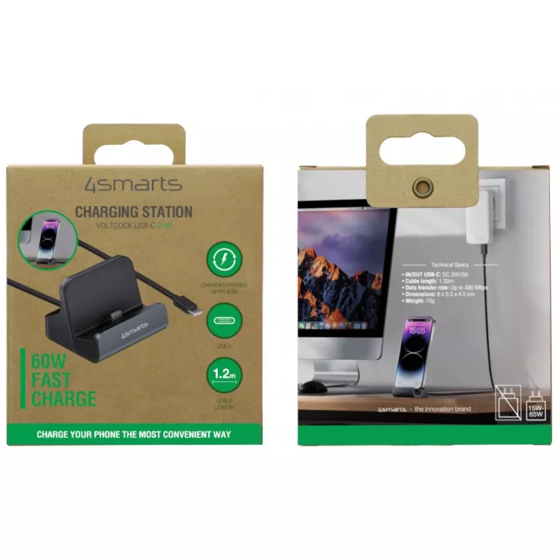 4smarts Charging Dock VoltDock USB-C 60W Grau (541426)