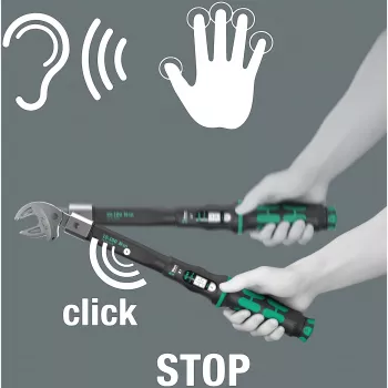 Drehmomentschlüssel Wera Click-Torque X 7 mit schwarz-grünem Griff, Vierkantantrieb-Einsatz 14x18 mm