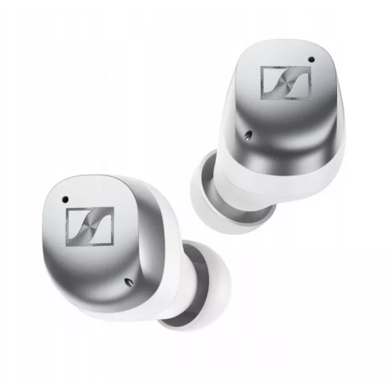 SENNHEISER Momentum MTW4 Wireless Bluetooth Noise-Cancelling Sport-Ohrhörer - Weiß & Silber