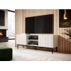 PAFOS RTV-Schrank auf schwarzer Stahlrahmen 150x40x60 cm weiß matt