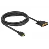 DeLOCK - Videokabel - HDMI / DVI - DVI-D (M) auf HDMI (M) - 2,0 m - Dreifachisolierung - Schwarz - Rändelschrauben (85654)
