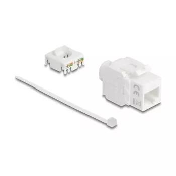 Keystone-Modul DELOCK 90722 flach RJ-45 weiß, 16×36×20,8 mm