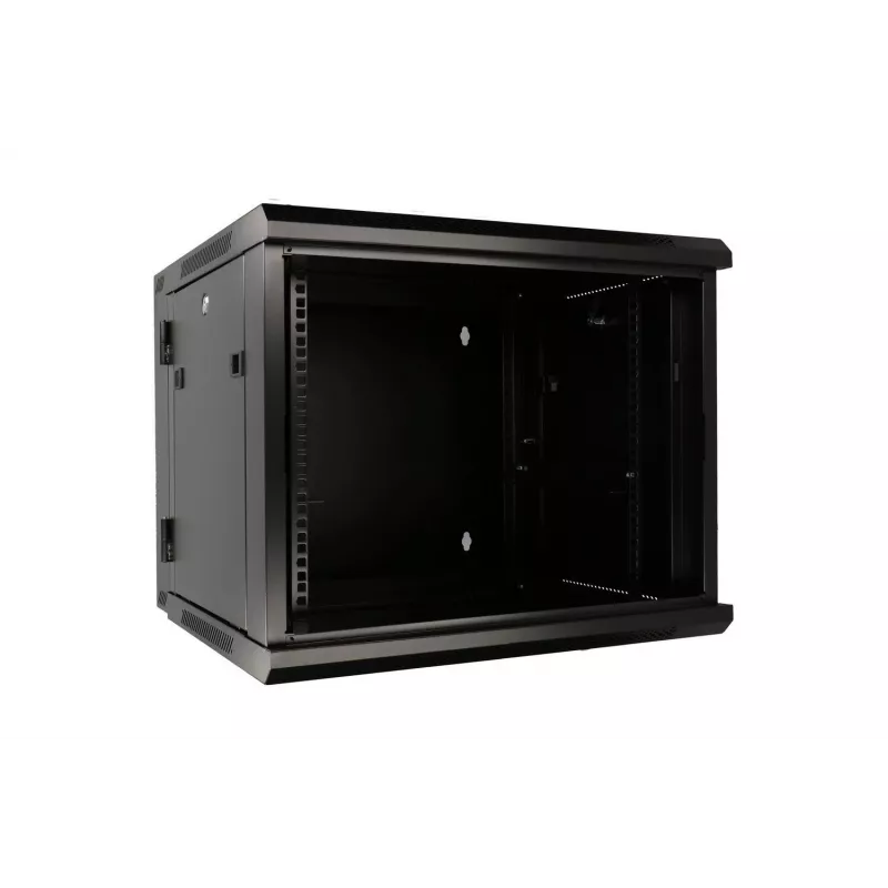 Extralink Rackmount-Gehäuse 6U 600x600 AZH Schwarz wandmontiert, schwenkbar