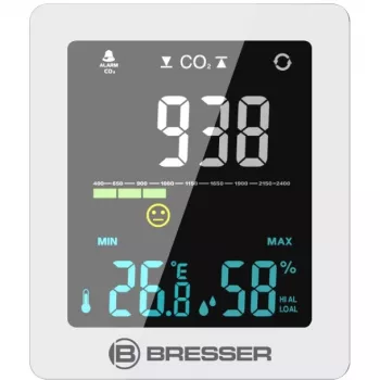 Luftqualitätsmessgerät Bresser Optics 7004020GYE000 CO2 Temperatur 0–50°C