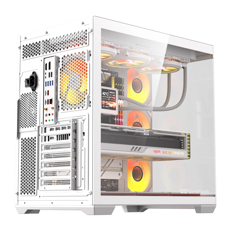 Computergehäuse Darkflash C280 (weiß) mit 7 Kühlventilatoren